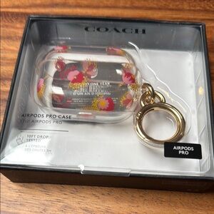 Coach Floral AirPods Pro Case with Gold Keyring